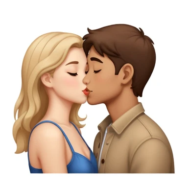 romantic Emoji boy and girl kissing sticker