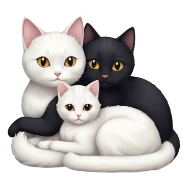 black cat cuddles a white cat sticker