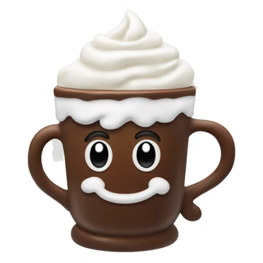 hot chocolate with whipped cream in snowman mug  sticker