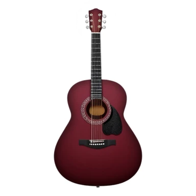 super dark maroon acoustic guitar with black lace details sticker