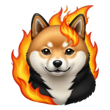Shiba inu black and fire sticker