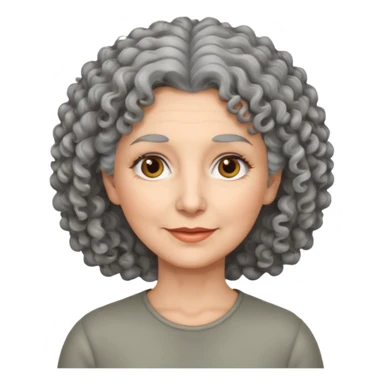 Femme 53 ans cheveux gris frisés  sticker