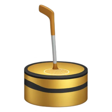 golden hockey puck sticker