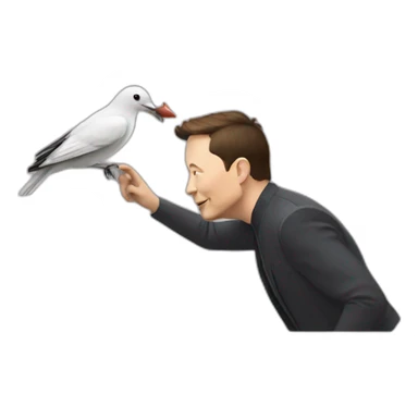 elon musk catching bird with X logo sticker