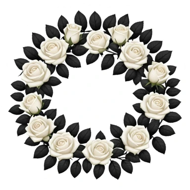 black funeral wreath sticker