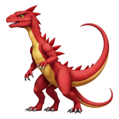  Cool Edgy Maroon Guilmon-Charmeleon-Digimon-Fakemon-Velociraptor full body sticker