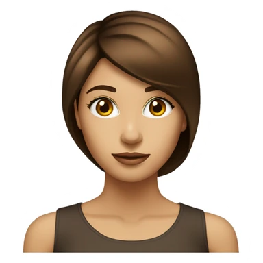 Femme cheveux brun foncé long lisse yeux marrons  sticker