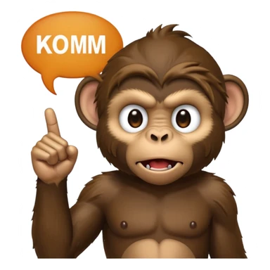 black monkey holding the middlefinge with a speech bubble saying "komm apex du penis" sticker