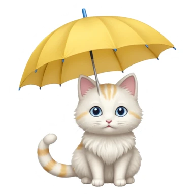 Cat with yellow umbrella sticker