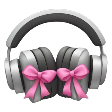 Headphones with pink bows on each side sticker