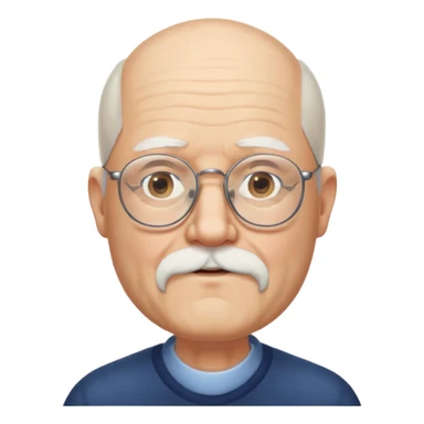 old man bald with beard and glasses sticker