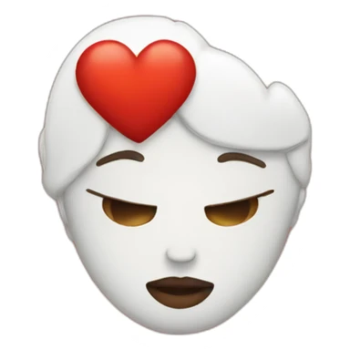 Kissing face with a heart sticker