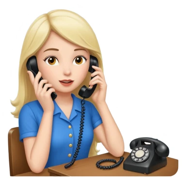 girl talking on telephone in her room sticker