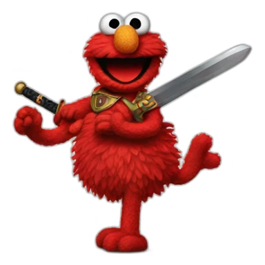 elmo with a sword sticker
