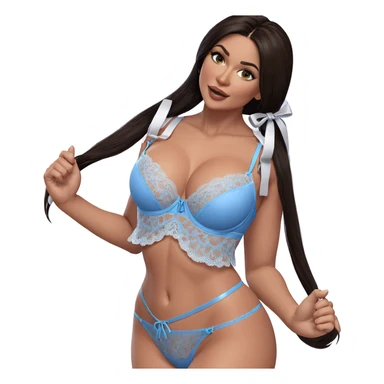 girl in blue lingerie sticker