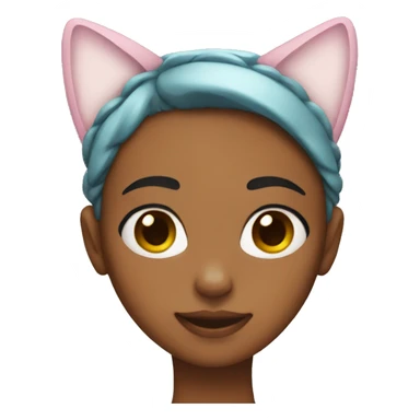 Girl with cat ear headband  sticker