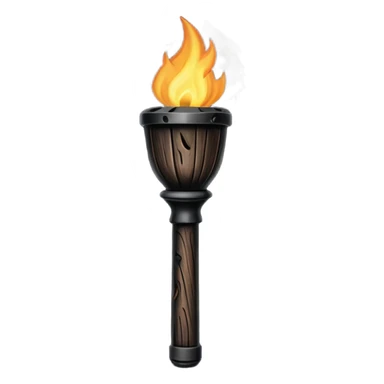 black wooden torch sticker