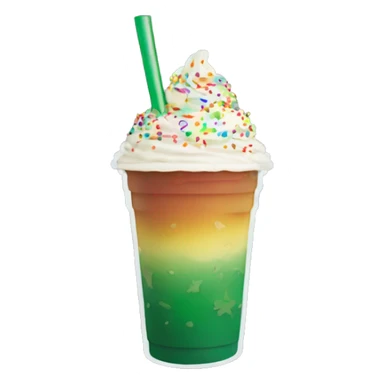 Starbucks matcha Frappuccino venti with sprinkles rainbow sticker