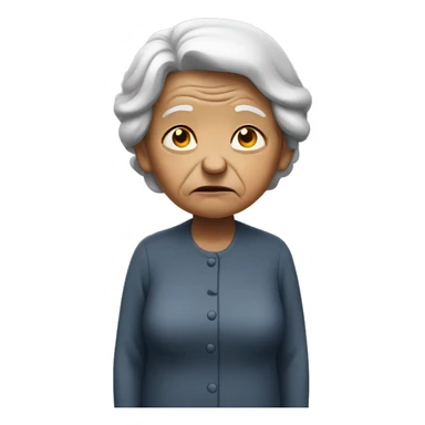 old woman sad standing  sticker
