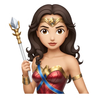Wonder Woman holding white orchestra baton sticker