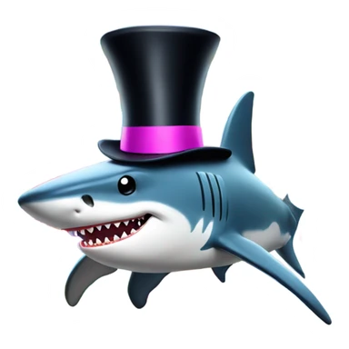 Shark with a top hat with balls sticker