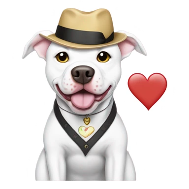 White pitbull with a shirt that says I heart gays sticker