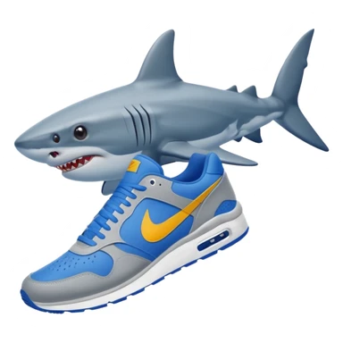 Has a un tiburón con zapatillas azules nike sticker