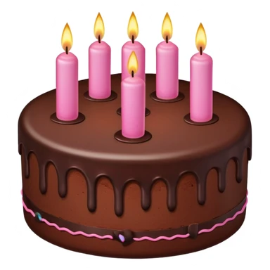 Create a chocolate birdthay cake with pink candles sticker