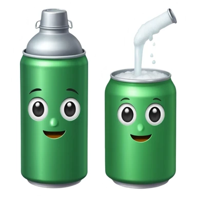 Green Soda can on left and Salt Jug on right sticker