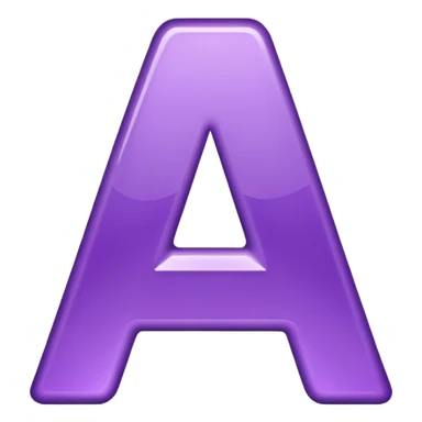 purple capital letter A alphabet sticker