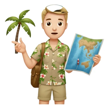 confused tourist full body sticker