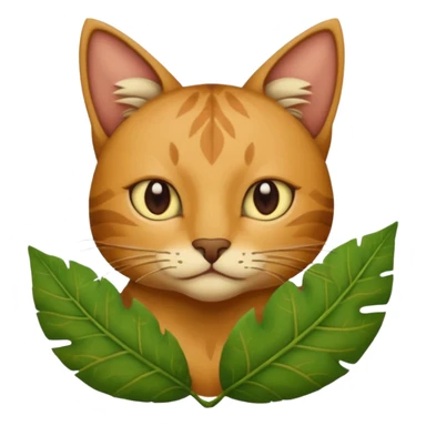 ancient cat with leaf cloth sticker