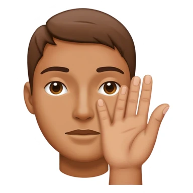 Face with hand halfway leveled in front of face  sticker