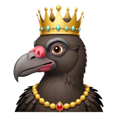 old black vulture wearing crown  sticker
