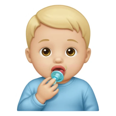 baby sucking on a pacifier sticker