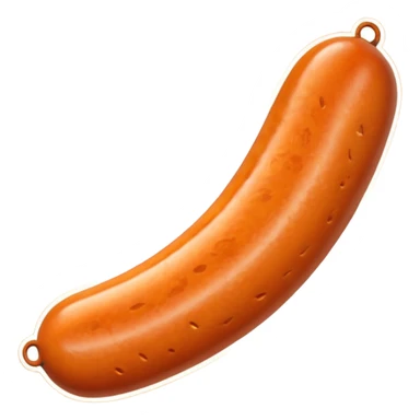 orange cylindrical pieces sausage shaped on each end with no lines sticker