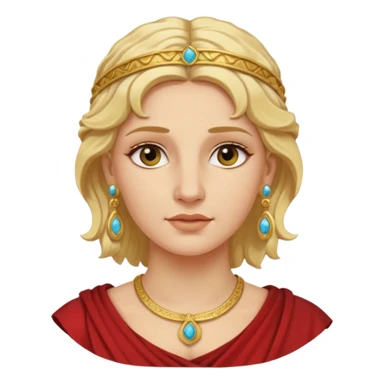 Ancient Roman woman with earrings and blonde hair sticker