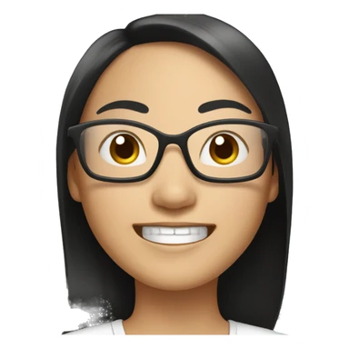 A smiling Asian woman with black hair, wearing sunglasses.  sticker