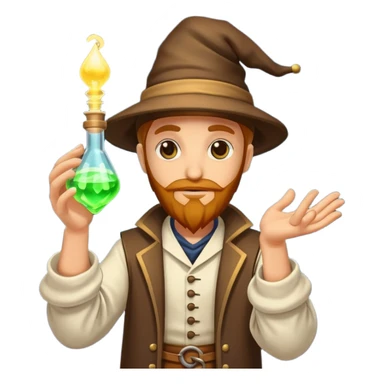alchemist offering mysterious glowing vial sticker