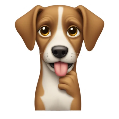 dog smirking with finger over lips like shh  sticker