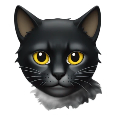 Chat noir avec une grosse griffe sur la tête  sticker