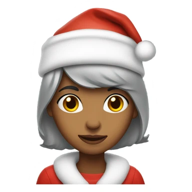woman with santa hat and grey hair sticker