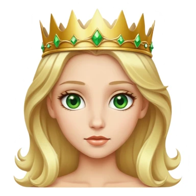 beautiful princess with blonde hair and striking green eyes wearing a crown sticker