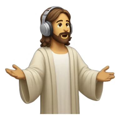 Jesus listening to music sticker