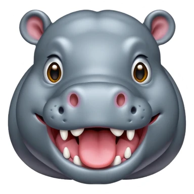 hippo with tongue sticking out sticker