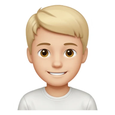 smiling boy in white shirt sticker
