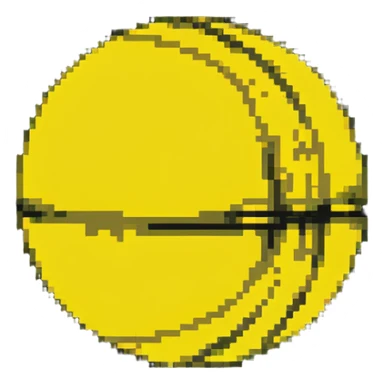 yellow orb with motion lines, 32x32 pixel art game speed power-up sticker