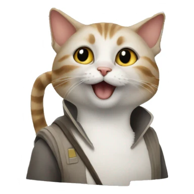 cat at a star wars party sticker