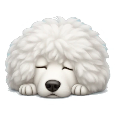 white fluffy dog sleeping sticker