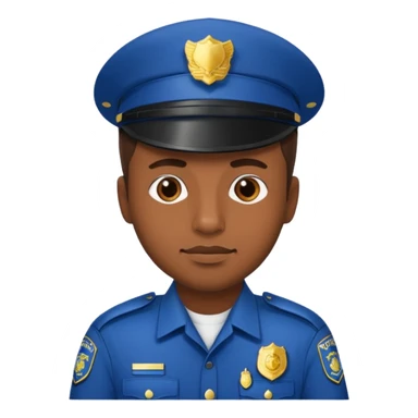 police officer man with brown skin, wearing uniform sticker